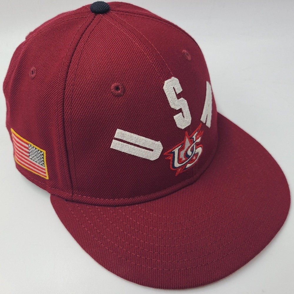 Team USA Hat Fitted 7 5/8 New Era 59Fifty Maroon Pink World Baseball Classic WBC